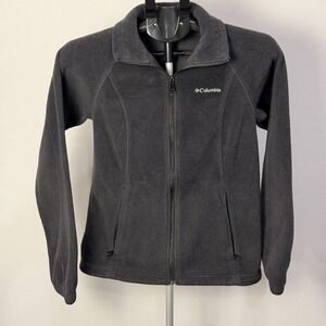 Columbia Jacket Womens XS Gray Fleece Full Zip Lightweight Outdoor Hiking Casual